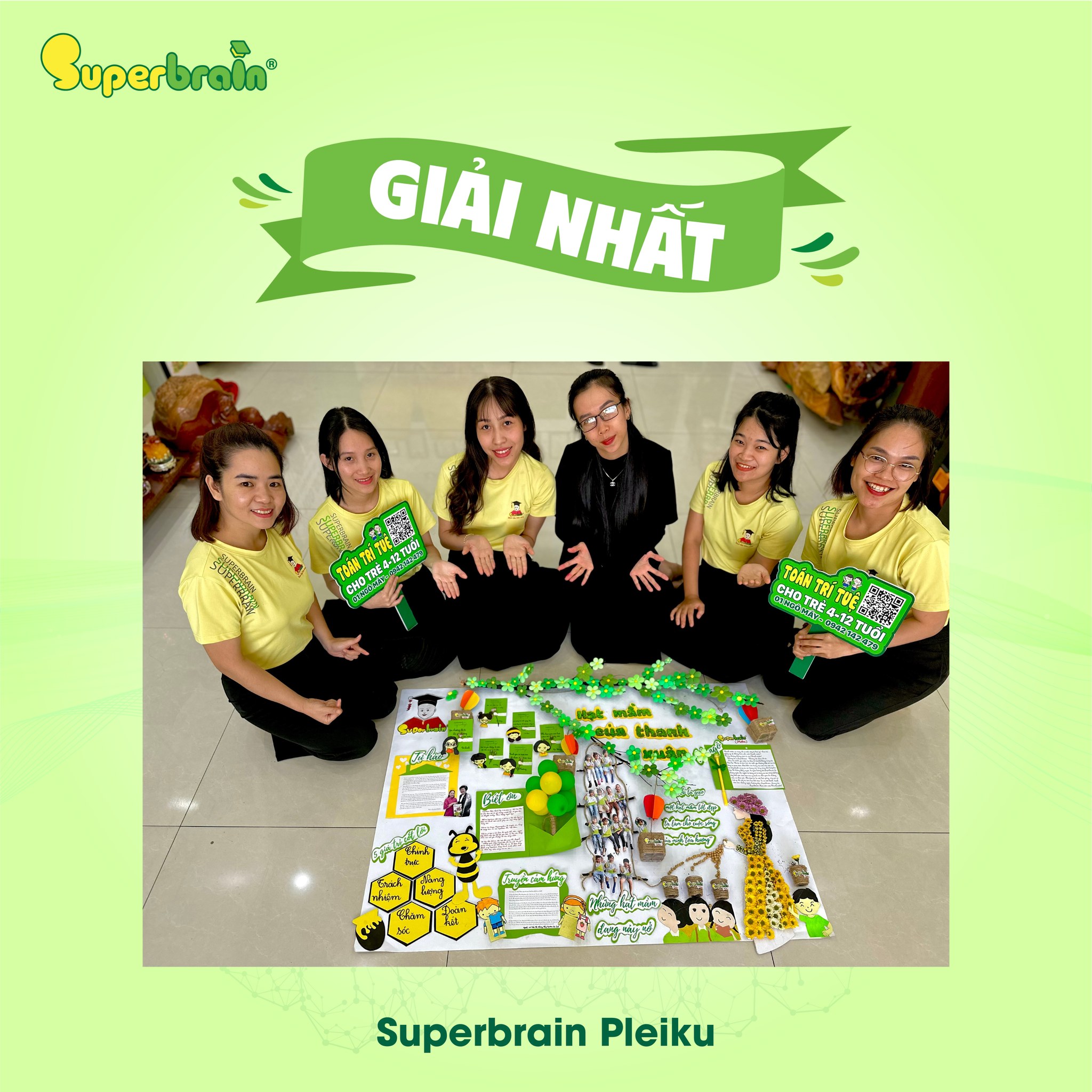 Chúc mừng Superbrain Pleiku đã đạt giải Nhất trong cuộc thi báo tường "Người gieo mầm xanh"