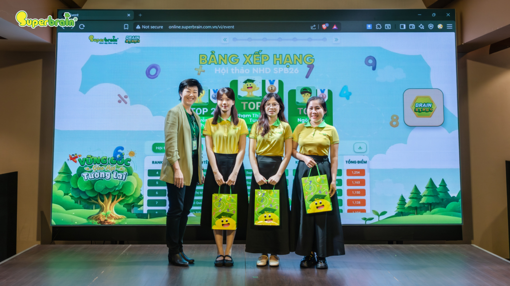 Thầy cô trải nghiệm tính năng Event Online trên Phần mềm Brain Bingo tại Hội thảo Người hướng dẫn Superbrain 2026